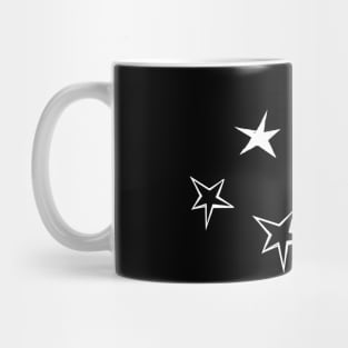 Hand Drawn Black and White Stars Pattern Mug